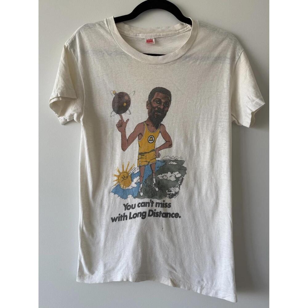 70S Wilt Chamberlain Bell Atlantic Long Distance Rare Promo T Shirt - Picture 1 of 4